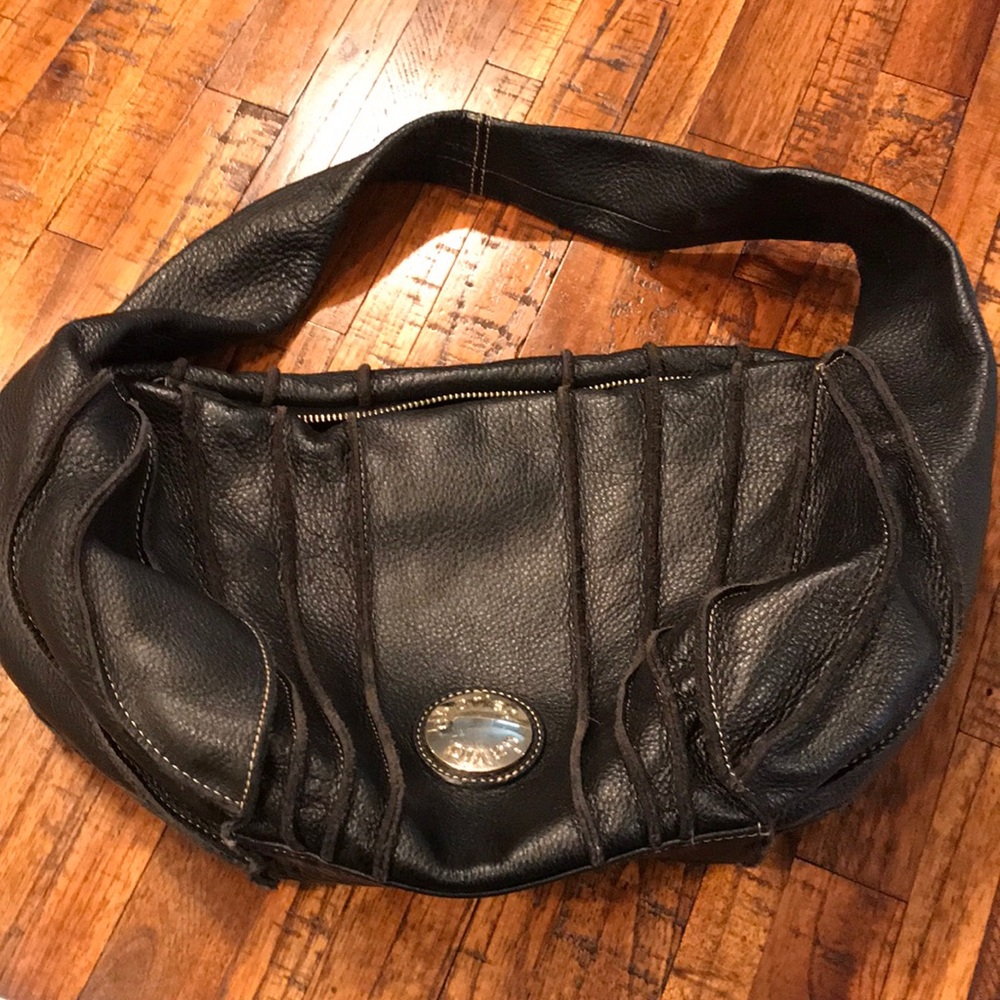 Black leather purse